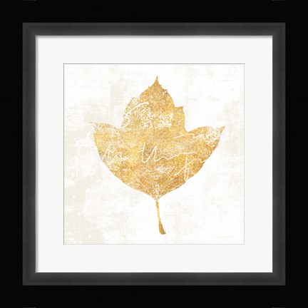Framed Bronzed Leaf I Print