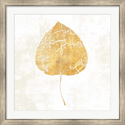 Framed Bronzed Leaf II Print