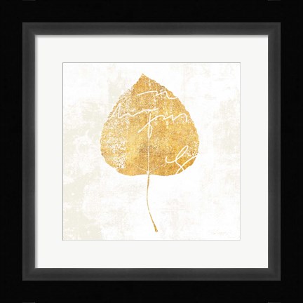 Framed Bronzed Leaf II Print