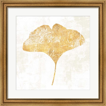 Framed Bronzed Leaf III Print