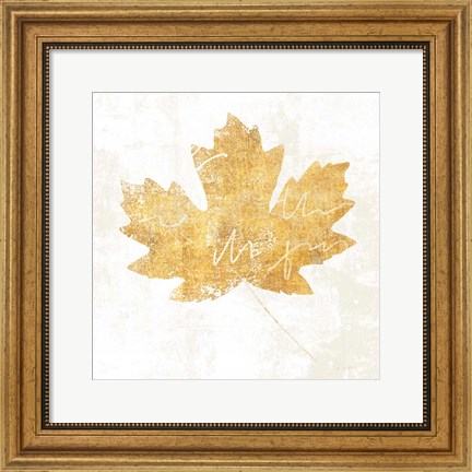 Framed Bronzed Leaf IV Print
