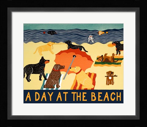Framed Day At The Beach Print