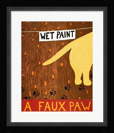Framed Faux Paw Yellow Print