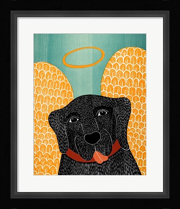 Framed Angel Dog Black Print