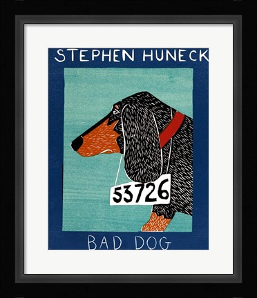 Framed Bad Dog Dachshunc Print