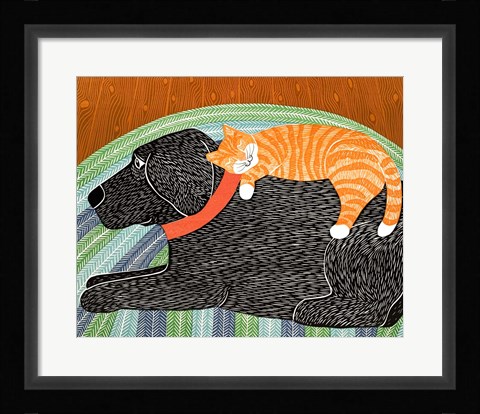 Framed Catnap Striped no Bubble Print