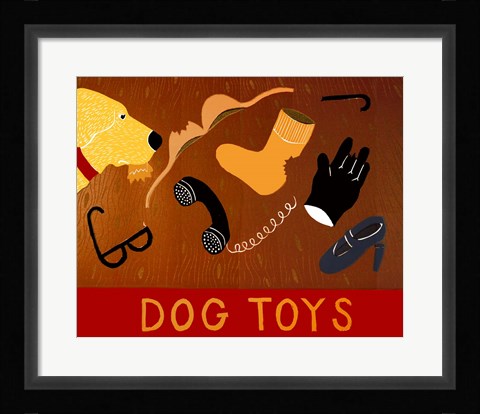 Framed Dog Toys Yellow Print