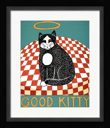 Framed Good Kitty Print