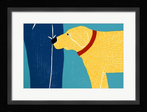 Framed Greeting Visitors Bad Dog Yellow Print