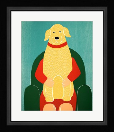 Framed Lap Dog Yellow Print