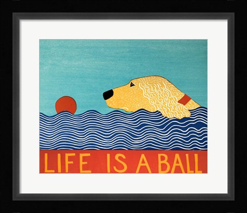 Framed Life Is A Ball Gold Golden Print