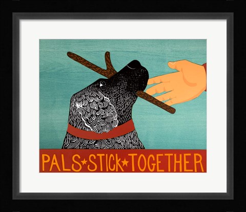 Framed Pals Stick Together Black Print