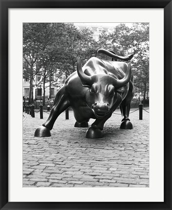 Framed Wall Street Bull Sculpture 1 Print