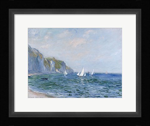 Framed Cliffs and Sailboats at Pourville Print