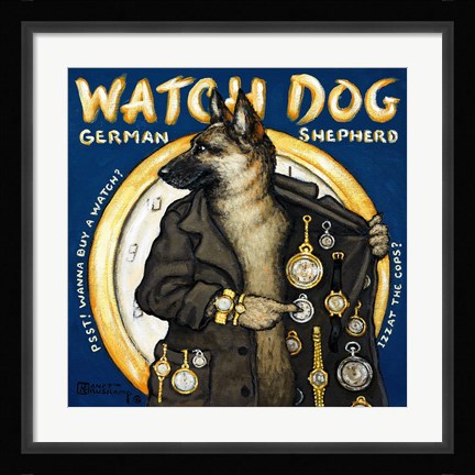 Framed Watch Dog Print