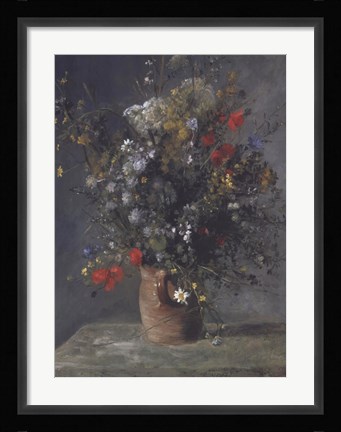 Framed Flowers in a Vase, c. 1866 Print