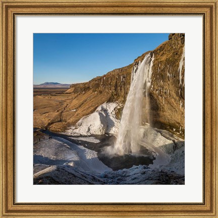 Framed Seljalandsfoss Waterfall in the Winter, Iceland Print