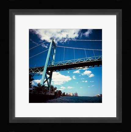 Framed Ambassador Bridge, Detroit River, Michigan Print