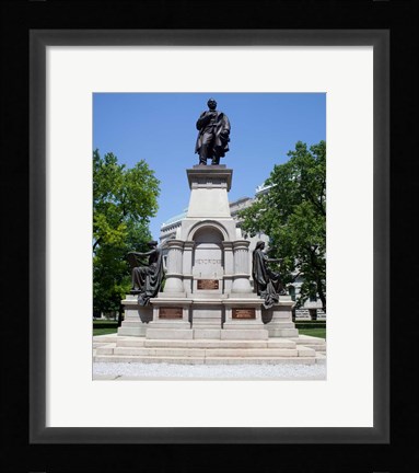 Framed Governor Thomas A. Hendricks Monument at Indiana State Capitol Building Print