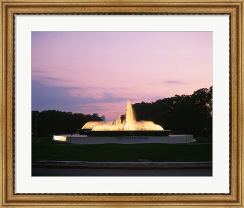 Framed Mecom Fountain, Houston, Texas Print