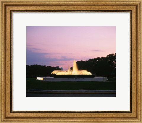 Framed Mecom Fountain, Houston, Texas Print