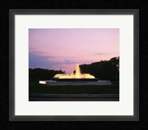 Framed Mecom Fountain, Houston, Texas Print