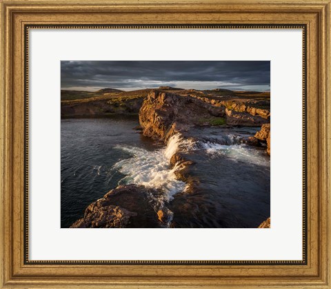 Framed Grimsa River in Borgarfjordur, Iceland Print