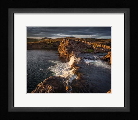Framed Grimsa River in Borgarfjordur, Iceland Print