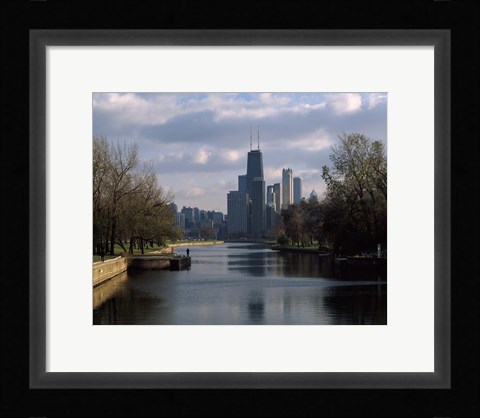 Framed Lincoln Park Lagoon, Chicago, Cook County, Illinois Print
