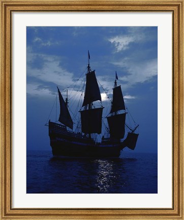 Framed Replica of Mayflower II Print