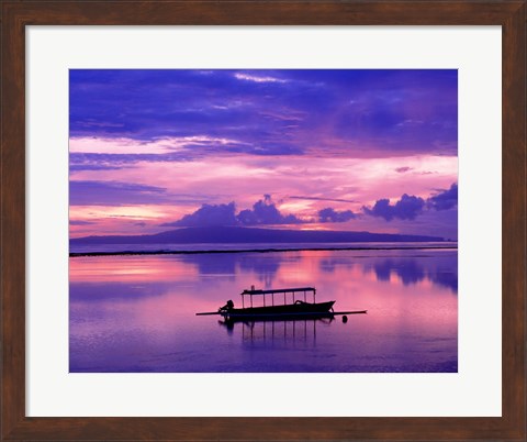 Framed Sunrise, Bali/Sanur, Indonesia Print