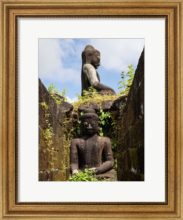 Framed Buddha statues at Koe Thaung Temple, Myanmar Print
