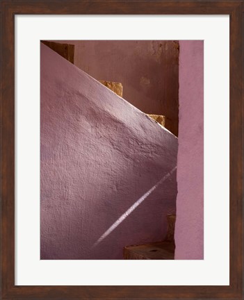 Framed Pink Painted Stairway near Ouarzazate, Morocco Print
