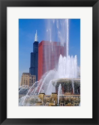 Framed Buckingham Fountain, Chicago, Illinois Print