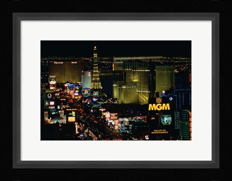 Framed Strip, Las Vegas, Clark County, Nevada Print