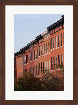 Framed Row Houses in the City, Bolton Hill, Baltimore, Maryland Print