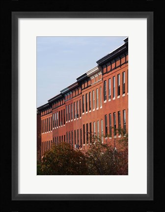 Framed Row Houses in the City, Bolton Hill, Baltimore, Maryland Print