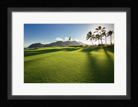 Framed Golf Course, Kauai Lagoons, Kauai, Hawaii Print
