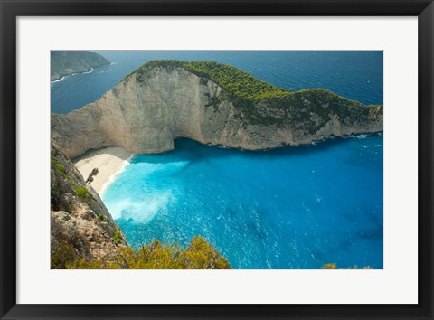 Framed Shipwreck Bay, Zakynthos, Ionian Islands, Greece Print