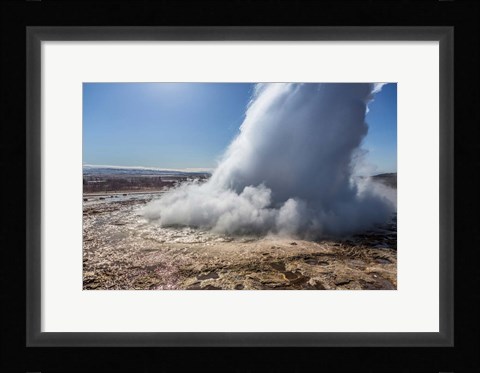 Framed Strokkur Geyser Erupting, Iceland Print