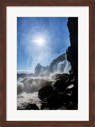 Framed Oxararfoss Waterfalls, Thingvellir National Park, Iceland Print