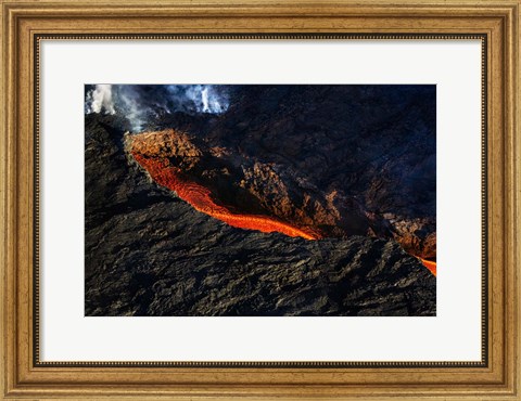 Framed Volcano Eruption, Bardarbunga Volcano, Iceland Print