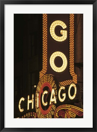 Framed Chicago Neon Sign Print