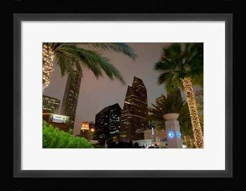 Framed Wortham Theater Center Area, Houston, Texas Print