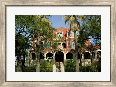 Framed Moody Mansion and Museum, Galveston, Texas Print