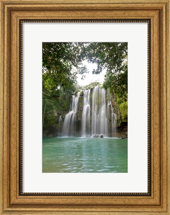 Framed Llanos De Cortez Waterfall, Costa Rica Print