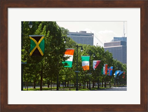 Framed National Flags, Philadelphia, Pennsylvania Print