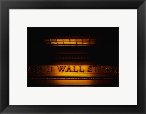 Framed 11 Wall St. Building Sign Print