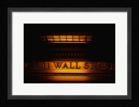 Framed 11 Wall St. Building Sign Print