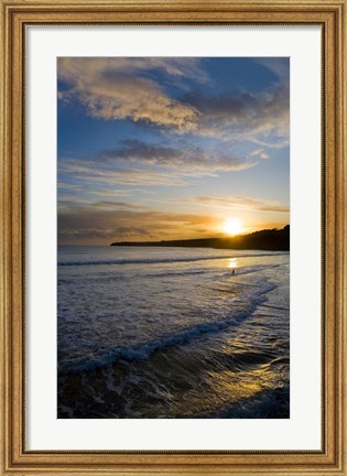 Framed Beach &amp; Great Newtown Head, Tramore, County Waterford, Ireland Print
